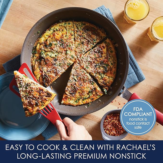 Rachael Ray Cook + Create Nonstick Frying Pan/Skillet, 12.5 Inch, Red - Image 6