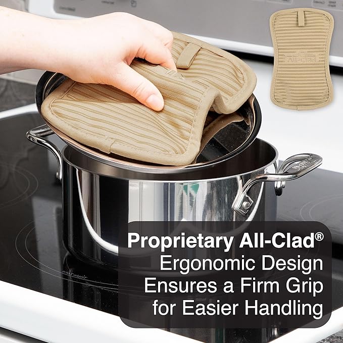 All-Clad Premium Pot Holder & Hot Pad: Heat Resistant to 500 Degrees - 100% Cotton, 10"x6.25" Hot Pad for Kitchen and Barbeque, (1-Pack), Cappuccino - Image 6