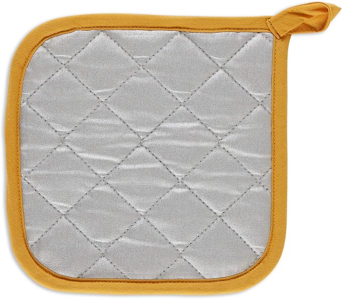 DII Basic Terry Collection Quilted 100% Cotton, Potholder, Honey Gold, 3 Piece - Image 2
