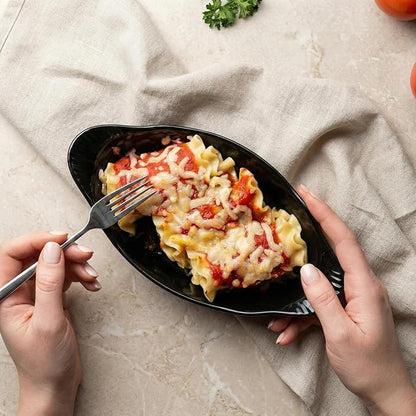 Au Gratin Baking Dishes, Ceramic, Kook, for Casseroles, Lasagna & Cobblers, Individual Serving, Set of 6, Oven, Microwave & Dishwasher Safe Bakeware, oz, Charcoal - Image 3
