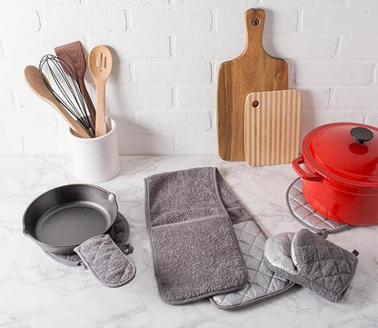 DII Basic Terry Collection Quilted 100% Cotton, Pan Handle, Gray, 3 Piece - Image 7