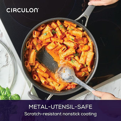 Circulon A1 Series with ScratchDefense Nonstick Induction Cookware, Large Saute Pan with Lid, Nonstick Pan, 5-Quart, Graphite - Image 7