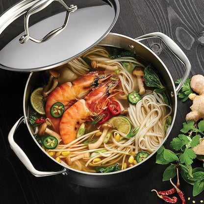 Tramontina Signature Tri-Ply Clad Stainless Steel 5-Quart Dutch Oven Pot with Lid, Induction-Ready, Dishwasher-Safe, NSF-Certified, Made in Brazil - Image 3