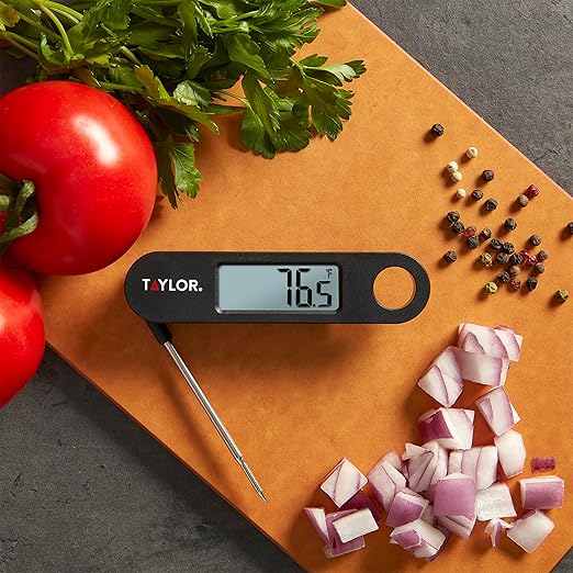 Taylor 1476 Instant Read Digital Meat Food Grill BBQ Cooking Kitchen Thermometer, Tailgating and Grilling Compact Folding Probe, Black - Image 4