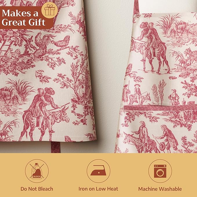Maison d' Hermine 100% Cotton Apron for women with Pocket Kitchen Chef Apron for Men Cooking Mothers Day Gifts