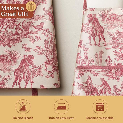Maison d' Hermine 100% Cotton Apron for women with Pocket Kitchen Chef Apron for Men Cooking Mothers Day Gifts