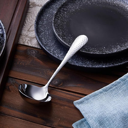 KEAWELL Premium 7.3" Hammered Gravy Ladle – 18/10 Stainless Steel – Exquisite Blend of Elegance and Functionality – Dishwasher Safe - Image 6