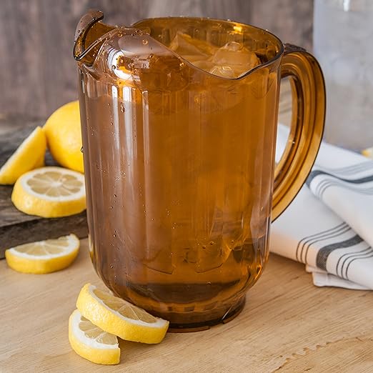 Carlisle FoodService Products VersaPour Pitcher, Large Container for Serving Cold Drinks with Ice, 60 Oz, 6 Count, Amber - Image 5