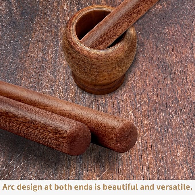 Aisoso French Rolling Pin, 17.7 Inches Wood Rolling Pin for Baking Extra Long Thickened, Classic Wooden Dough Roller for Fondant Pizza Pie Crust Cookie Pastry, Essential Kitchen Utensil, Brown - Image 4