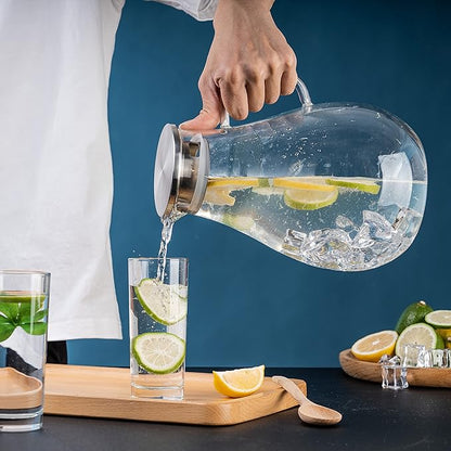 Glass Pitcher with Lid,3000ml - Hot/Cold Water Jug, Juice and Iced Tea Beverage Carafe - Image 5
