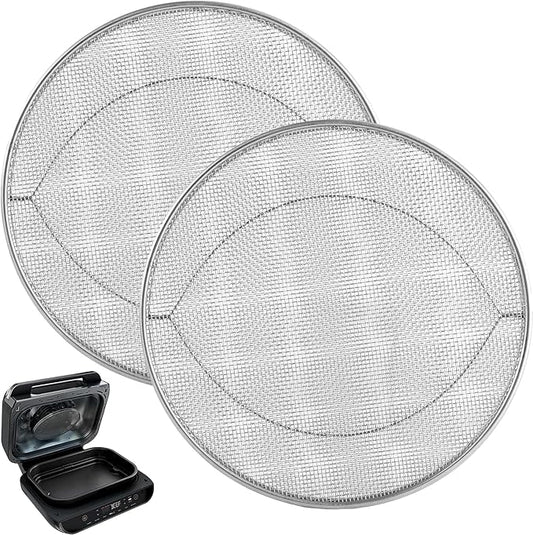 2-Pack Splatter Shield for Ninja FG551 DG551 BG500A Foodi Air Fryer Accessories, Stainless Steel Splash Guard Replacement Parts for Ninja 6 in 1 Smart XL Indoor Grill, Foodi XL Mesh Screen