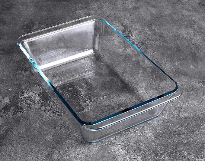Deep Clear Glass Baking Dish, Rectangular Tempered Glass Baking Pan, The Larger casserole dish. -3.5 Liter