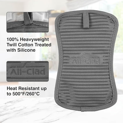 All-Clad Premium Pot Holder & Hot Pad: Heat Resistant to 500 Degrees - 100% Cotton, 10""x6.25"" Hot Pad for Kitchen and Barbeque, (1-Pack), Pewter - Image 4