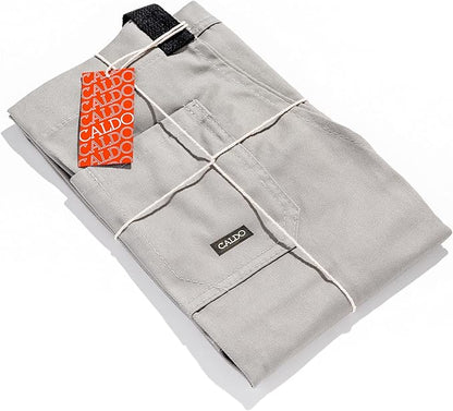 Caldo Daily Cotton Kitchen Apron for Cooking- Mens and Womens Professional Chef or Server Bib Apron - Adjustable Straps with Pockets and Towel Loop (Grey) - Image 3