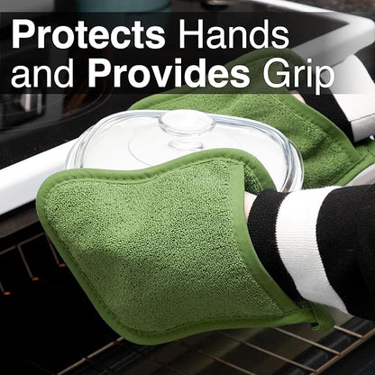 RITZ Terry Pocket Mitt & Hot Pad: Unparalleled Heat Resistant, Durable 100% Cotton – Ergonomically Designed for Optimal Grip – Easy-Care Machine Washable – 4-Pack, Cactus Green - Image 5