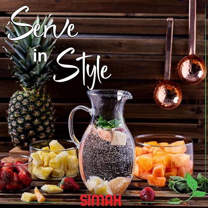Simax Glass Pitcher With Spout, 1.5 Quart Borosilicate Glass Pitchers With Handle, Made in Europe Glass Water, Cocktail, Margarita, Sangria Pitcher - Image 6