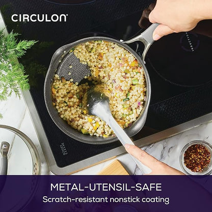 Circulon A1 Series w/ ScratchDefense Nonstick Induction Straining Sauce Pan with Lid, 3-Quart, Saucepan with Pour Spout, Graphite - Image 8