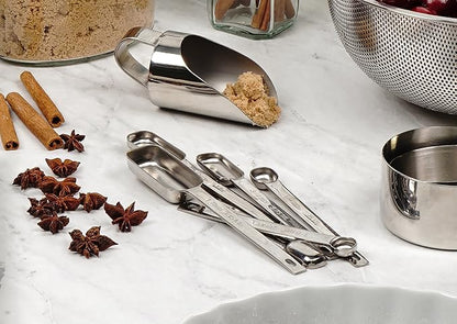 RSVP International Endurance Stainless Steel Spice Measuring Spoons, Set of 6 | 1/8 tsp to 1 Tbsp Measurements | Nest for Easy Storage | Dishwasher Safe | Dry or Liquid | Baking or Cooking - Image 3