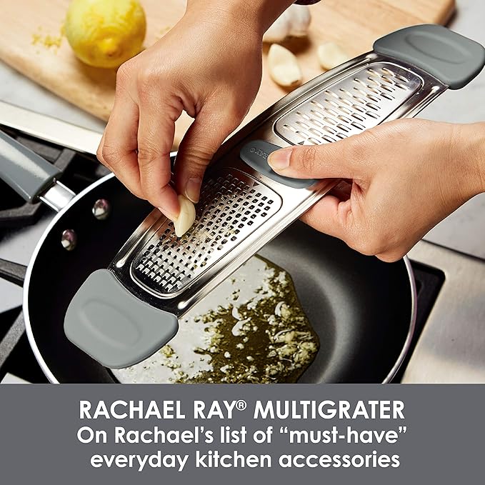 Rachael Ray Tools and Gadgets Stainless Steel Multi Grater for Cheese, Ginger, Garlic, and more, Gray - Image 3