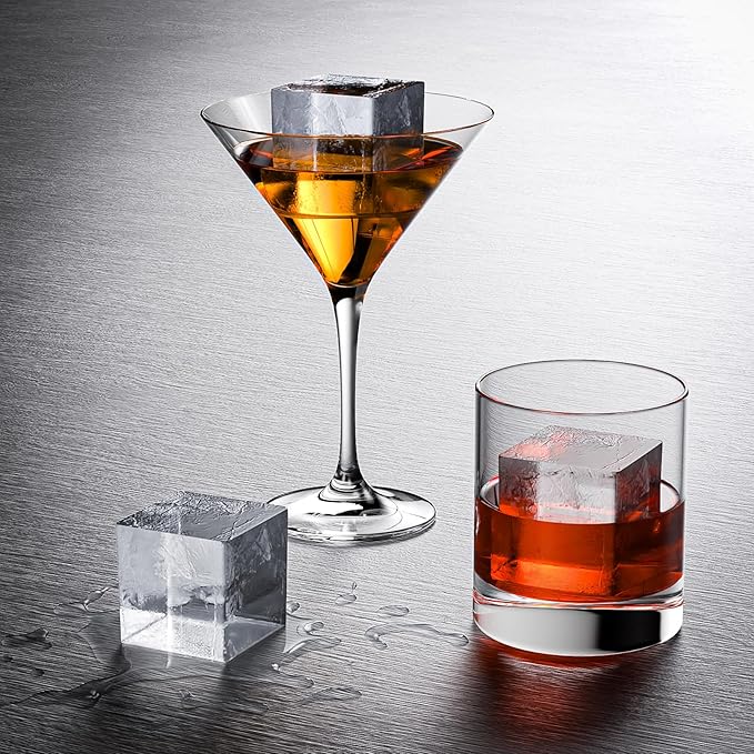 Bangp Silicone Ice Cube Trays with Metal Reinforced Frame(3 Pack),Large Ice Cube Tray with Lid,Easy Release Whiskey Ice Cubes Mold,Ice Trays for Freezer,Stackable Ice Cube Tray(Grey) - Image 8