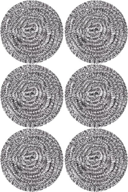 Carrie Joe Stainless Steel Scourer Heavy Duty Scrubber Pads Steel Wool Pack of 6,40g by Carrie+Joe