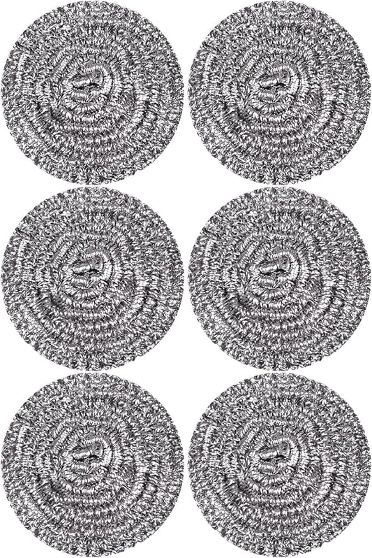Carrie Joe Stainless Steel Scourer Heavy Duty Scrubber Pads Steel Wool Pack of 6,40g by Carrie+Joe