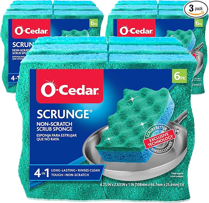 O-Cedar Multi-Use Scrunge Scrub Sponge (Pack - 18) by O-Cedar