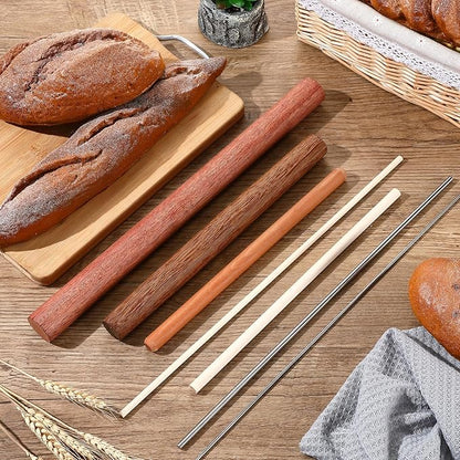 Baderke 7 Pcs Italian Rolling Pins Set Wood and Stainless Steel Pasta Rolling Pin Dough Pasta Roller for Making Wontons, Dumplings, Pastas, Ramen, Udon Noodles, Flat Bread, Tortillas