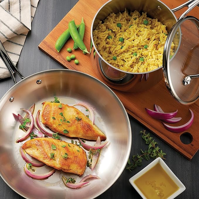 Tramontina Tri-Ply Clad Stainless Steel 12-Piece Cookware Set with Glass Lids, Pots and Pans Kitchen Set, Induction-Ready, Dishwasher-Safe, NSF-Certified - Image 3