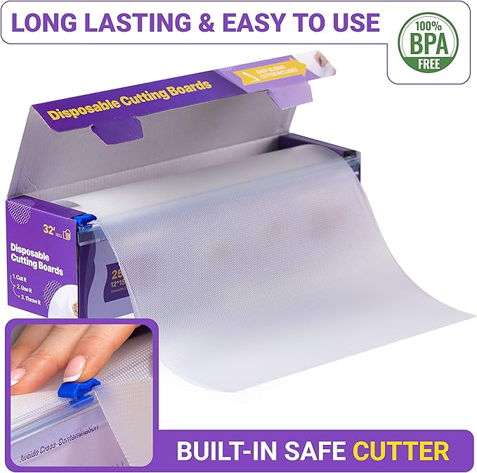 Disposable Plastic Cutting Board Sheets for BBQ & Camping - Large Flexible Chopping Boards - Cutting Mats for Kitchen and Outdoor 32' - Image 2