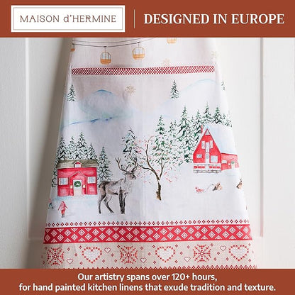 Maison d' Hermine 100% Cotton Apron for women with Pocket Kitchen Chef Apron for Men Cooking Mothers Day Gifts
