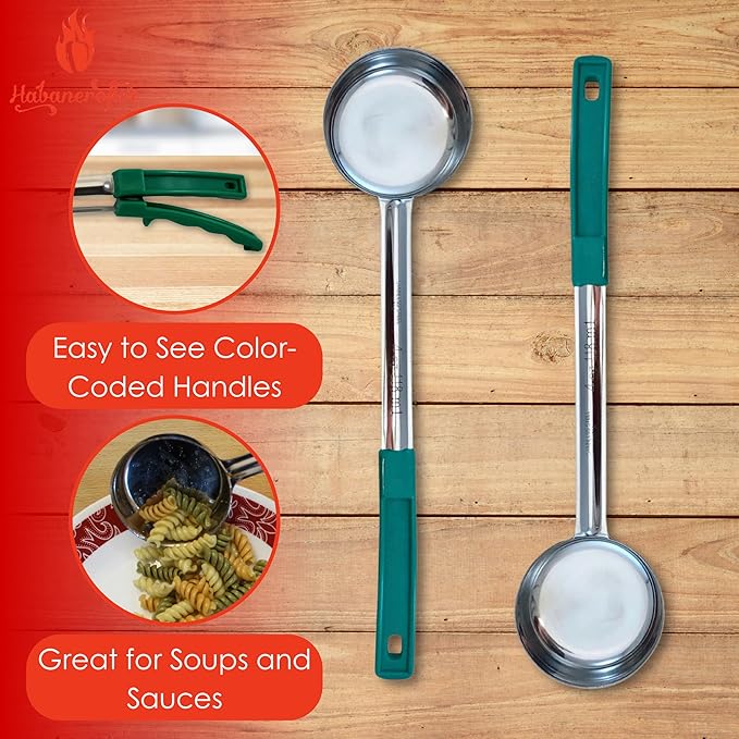 4 Ounce Solid Stainless Steel Portion Control Ladle Spoon for Measuring and Serving; Commercial Grade Serving Scoops [Pack of 12] - Image 2