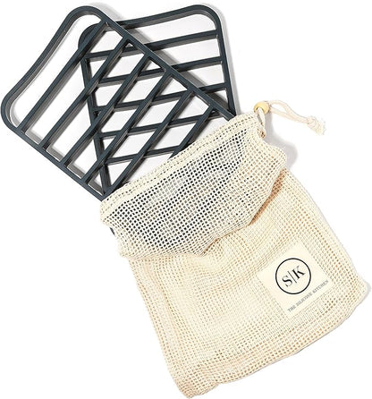 The Silicone Kitchen Silicone Roasting Rack Pan Extra Large, Dishwasher Safe, BPA Free, Non-Toxic, 7 in by 10.75 in, Navy, 2 Pack