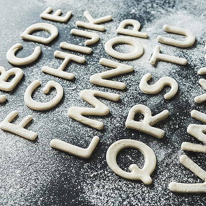 Alphabet Cookie Cutter Tool Set, 26 Pcs Large 2.5 Inch Stainless Steel Cookie Cutter Set Fondant Biscuit Fruit Dough Mold Tools for Halloween, Christmas,Birthday Party Decorations (Large-Letter)