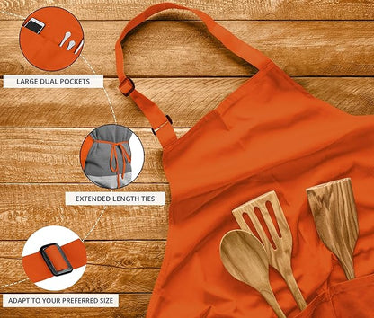 Utopia Kitchen 10 Pack Bib Apron Adjustable with 2 Pockets, Water and Oil Resistant, Cooking Kitchen Chef Apron for Women Men - Image 4