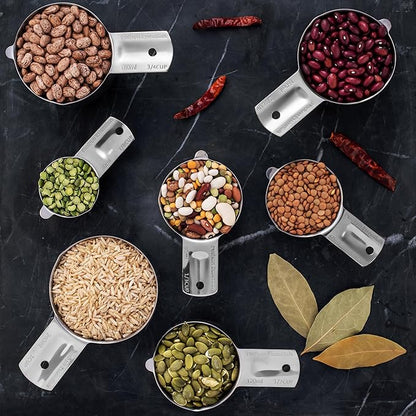 Hudson Essentials Stainless Steel Measuring Cups Set - (9 Piece Set) - Stackable Set with Spout - Includes 2 Cup and 1.5 Cup - Image 4