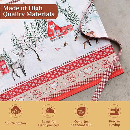 Maison d' Hermine 100% Cotton Apron for women with Pocket Kitchen Chef Apron for Men Cooking Mothers Day Gifts