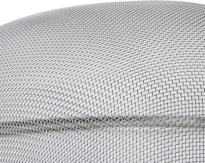 Winco Strainer with Single Fine Mesh, 8-Inch Diameter, Medium, Stainless Steel, Tan,Silver - Image 2