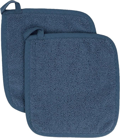 RITZ Terry Potholder & Hot Pad: Unparalleled Heat Resistant, Durable 100% Cotton – Ergonomically Designed for Optimal Grip – Easy-Care Machine Washable – 2-Pack, Midnight by Ritz+Foodservice