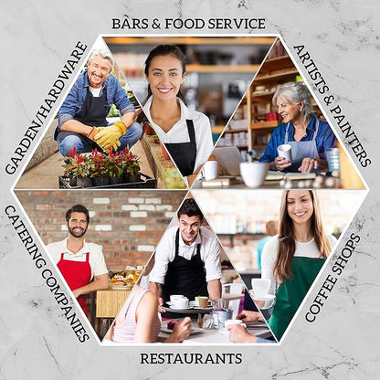GREEN LIFESTYLE 12 Pack Bib Apron - Unisex Black Aprons, Machine Washable Aprons for Men and Women, Kitchen Cooking BBQ Bulk (Pack of 12, No Pockets, Black) - Image 6