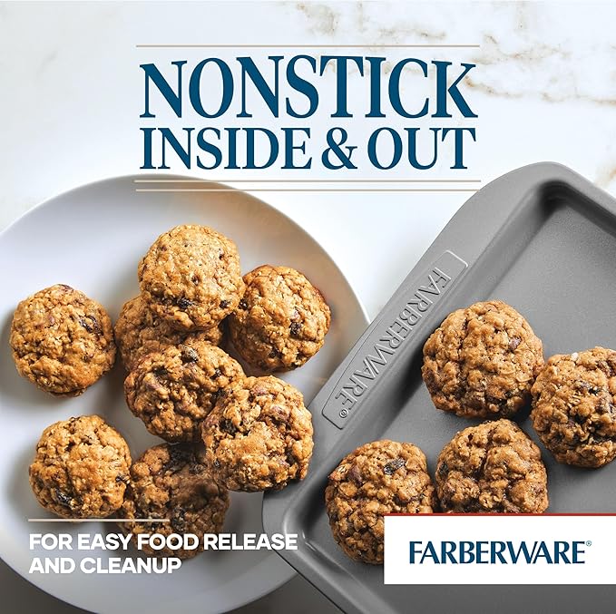 Farberware Nonstick Bakeware 3-Piece Cookie Pan Set, Gray - Image 4