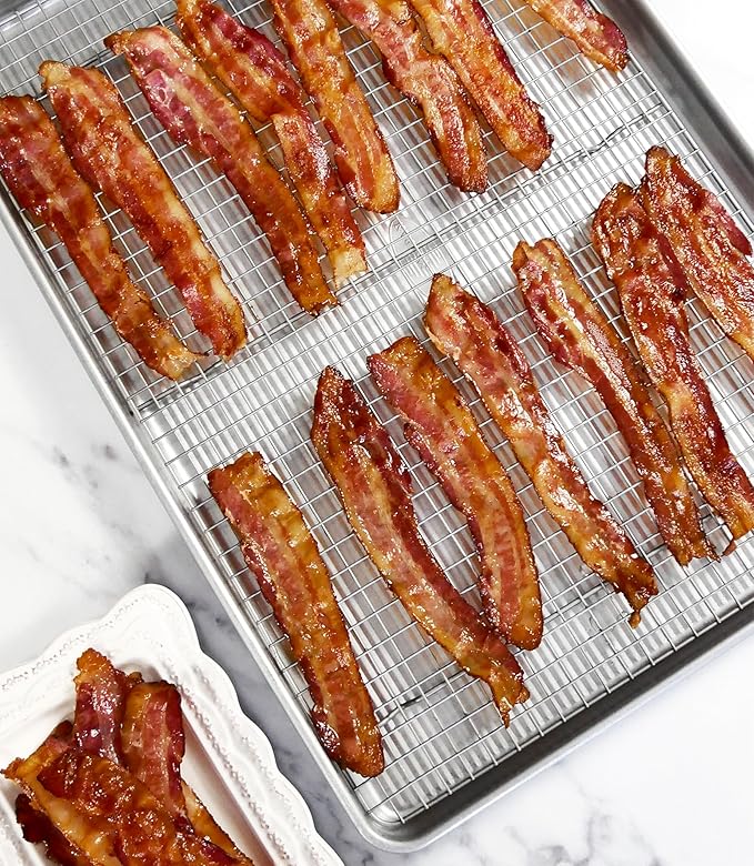 USA Pan 1607CR Bakeware Extra Large Sheet Baking Pan and Bakeable Nonstick Cooling Rack Set, XL, Metal - Image 2