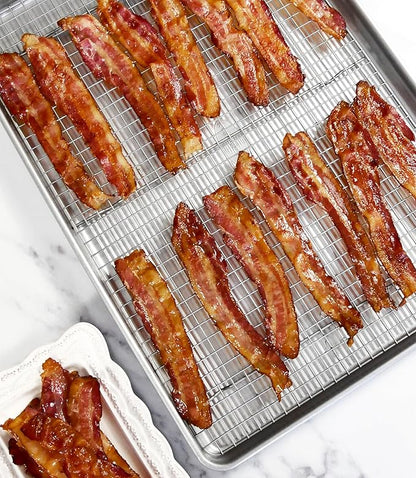USA Pan 1607CR Bakeware Extra Large Sheet Baking Pan and Bakeable Nonstick Cooling Rack Set, XL, Metal - Image 2