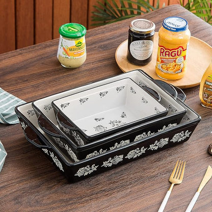 Wisenvoy Baking Dish Ceramic Lasagna Pan Casserole Dish 3-Piece Bakeware Sets Baking Dishes Baking Set Baking Dish Set - Image 3