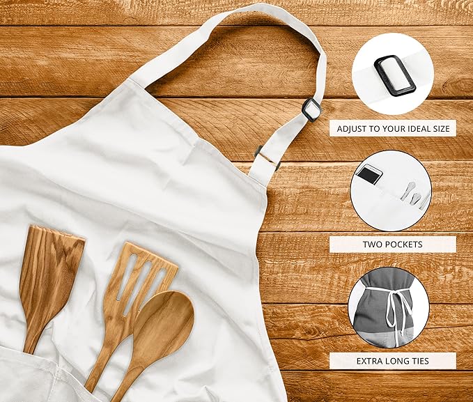 Utopia Kitchen 2 Pack Bib Apron, Adjustable with 2 Pockets, Water and Oil Resistant, Cooking Kitchen Chef Apron for Women Men - Image 4