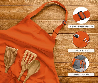 Utopia Kitchen 2 Pack Bib Apron, Adjustable with 2 Pockets, Water and Oil Resistant, Cooking Kitchen Chef Apron for Women Men - Image 4