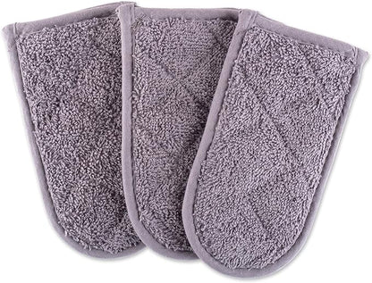 DII Basic Terry Collection Quilted 100% Cotton, Pan Handle, Gray, 3 Piece by DII
