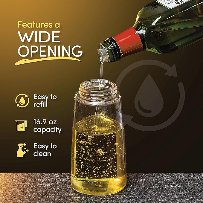Belwares Olive Oil Dispenser Bottle with Pump - Oil Dispenser for Kitchen, Glass Oil and Vinegar Dispenser Set, Measured Cruet for Cooking - Ideal Oil Bottles for Kitchen Gadgets & Gifts, 2 Pack - Image 5