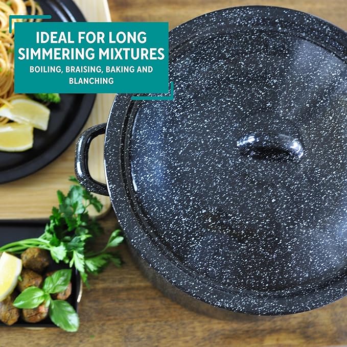 MIRRO 7.75qt Enamel Stock Pot, Black - Image 7