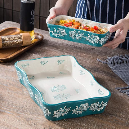 Baking Dish Casserole Dish Ceramic Lasagna Pan 2-Pcs Bakeware Sets Baking Dishes Baking Set Baking Dish Set - Image 4